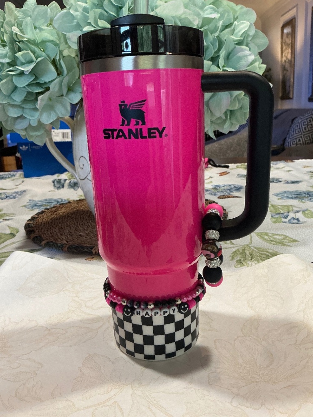 STANLEY ELECTRIC PINK OR NEON PINK EUC with Boot and Bracelets